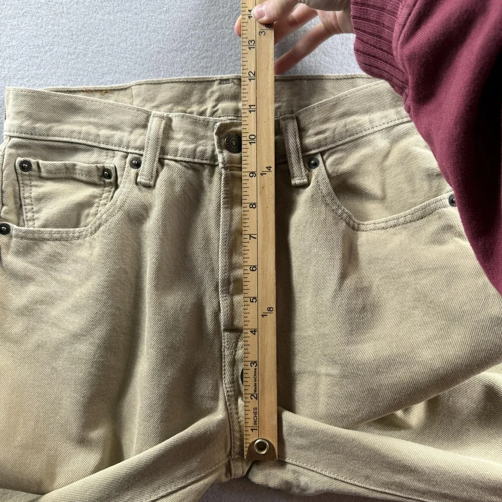 Levis 501 Jeans Mens 29x30 Beige Khaki Straight Leg Denim Button Fly Casual